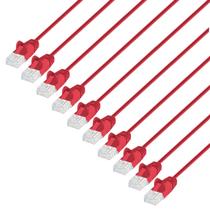 Cabo de conexão de rede Ethernet Intellinet Slim Cat6 5 pés vermelho Cabo de conexão de rede Ethernet Intellinet Slim Cat6 5 pés vermelho