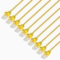 Cabo de conexão de rede Ethernet Intellinet Slim Cat6, pacote com 10 pés de 1 pé Cabo de conexão de rede Ethernet Intellinet Slim Cat6, pacote com 10 pés de 1 pé