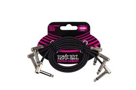 Cabo de conexão Ernie Ball Flat Ribbon 30 cm, pacote com 3 unidades, preto P06222