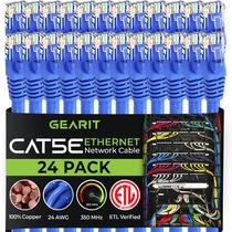 Cabo de conexão Ethernet GEARIT Cat5e, 3 pés, pacote com 24, azul