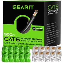 Cabo de conexão Ethernet GearIt RJ45 Cat-6 10 Gbps 500 pés preto