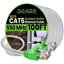 Cabo de conexão Ethernet GearIt RJ45 Cat-6 30,4 m branco ao ar livre