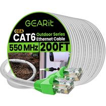 Cabo de conexão Ethernet GearIt RJ45 Cat-6 60,9 m branco ao ar livre