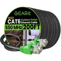 Cabo de conexão Ethernet GearIt RJ45 Cat-6 60,9 m preto ao ar livre