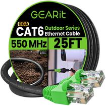Cabo de conexão Ethernet GearIt RJ45 Cat-6 7,6 m preto externo