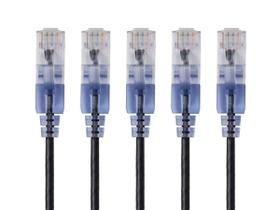 Cabo de conexão Ethernet Monoprice Cat6A 10G UTP 7 pés, pacote com 5 unidades, preto Cabo de conexão Ethernet Monoprice Cat6A 10G UTP 7 pés, pacote com 5 unidades, preto