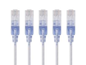 Cabo de conexão Ethernet Monoprice Cat6A, 1,5 m, branco, pacote com 5 Cabo de conexão Ethernet Monoprice Cat6A, 1,5 m, branco, pacote com 5