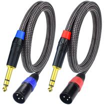 Cabo de conexão Ihurllu Balanced TRS de 6,35 mm para XLR macho de 1 m - pacote com 2