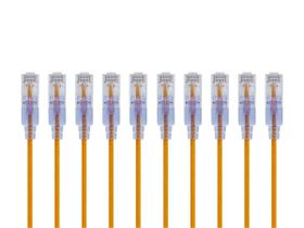 Cabo de conexão Monoprice Cat6A 15 cm amarelo, pacote com 10 UTP 30AWG