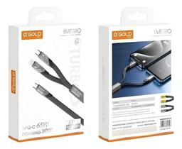 Cabo De Dados 2 Em 1 Tipo-c 65w + Lightning 30w Gold Pro Cb34 1 Metro Cabo De Dados 2 Em 1 Tipo-c 65w + Lightning 30w Gold Pro Cb34 1 Metro