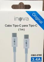 Cabo de dados 3.4A Tipo-C para Tipo-C 1000mm - Inova Cabo de dados 3.4A Tipo-C para Tipo-C 1000mm - Inova