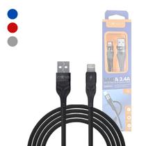 Cabo de dados 3.4A USB / Lightning Revestimento Nylon Trançado de 1 Metro INOVA KV-6123