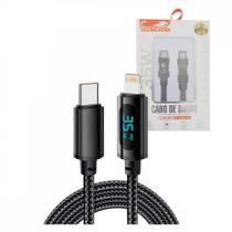 Cabo de Dados 35W TIPO-C / Lightning Indicador Digital Linha Premium Eletromex EL-3115-PD