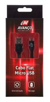 Cabo de Dados Flat USB Micro Usb 2.0 Preto 1 metro