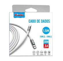 Cabo de Dados Kingo 1,5 metros Tipo C / C Ultra Resistente Turbo Para Iphones e Android