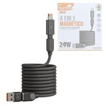 Cabo de Dados Magnético 4 em 1 Conexão TURBO 1,5 Metros 240W