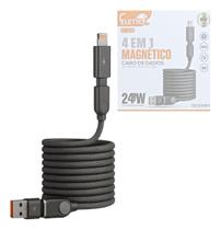 Cabo De Dados Magnético 4 Em 1 Conexão Turbo 240w EL-3138 Cabo De Dados Magnético 4 Em 1 Conexão Turbo 240w EL-3138