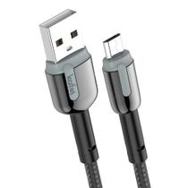 Cabo de dados micro usb nylon trancado 1m cinza kafei - kildcbm001