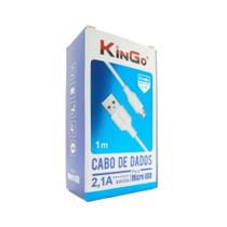 Cabo De Dados Micro-Usb V8 Branco Kingo 1M 2.1A P/ Moto E6S Cabo De Dados Micro-Usb V8 Branco Kingo 1M 2.1A P/ Moto E6S
