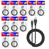 Cabo de dados Micro USB V8 Rapido 1.80m Kit com 10 Preto