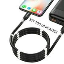 Cabo de Dados Rápido V8 de Absorção Magnética 1metro Colorido Kit 100 Unidades