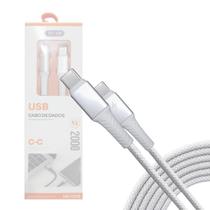 Cabo de Dados Reforçado Tipo-C Para Tipo-C 2 Metros Nylon Trançado MD-13172 Cabo de Dados Reforçado Tipo-C Para Tipo-C 2 Metros Nylon Trançado MD-13172