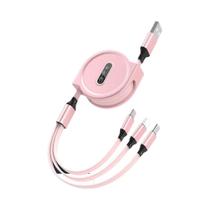 Cabo De Dados Retrátil Tipo-C Trançado 3 Em 1 Para Carregamento Rápido De Celulares Android, Apple, Cabo De Dados Retrátil Tipo-C Trançado 3 Em 1 Para Carregamento Rápido De Celulares Android, Apple,