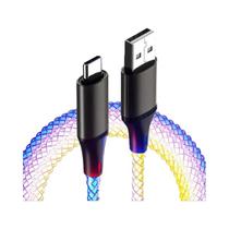 Cabo De Dados RGB Com Luz Gradiente De Carregamento Rápido 6A 66W Tipo-C Para iPhone 15 pro Huawei Cabo De Dados RGB Com Luz Gradiente De Carregamento Rápido 6A 66W Tipo-C Para iPhone 15 pro Huawei