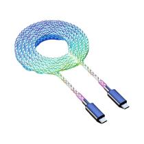 Cabo De Dados RGB Com Luz Gradiente De Carregamento Rápido 6A 66W Tipo-C Para iPhone 15 pro Huawei Cabo De Dados RGB Com Luz Gradiente De Carregamento Rápido 6A 66W Tipo-C Para iPhone 15 pro Huawei