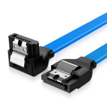 Cabo De Dados Sata 3 - Conector de entrada Sata 90 Graus com Trava- 40 Cm - Cabo Azul