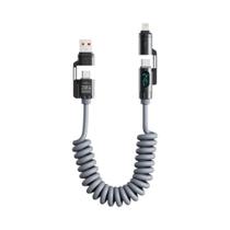 Cabo De Dados Super Rápido 240W 4-em-1 Com Luz LED Para iPhone 16 15 14 Samsung Laptop