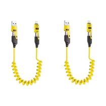 Cabo De Dados Telescópico USB Tipo C 65W 6A 2PCS 4 Em 1 Com Carregador Rápido Para iPhone 15 14 13
