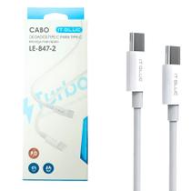 Cabo De Dados Tipo C x Tipo C carrega rápido 3.1A 2M Branco