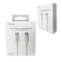 Cabo de Dados Turbo 1m Tipo-C p/ Tipo-C - Kaidi - KD-02C