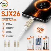 Cabo De Dados Turbo 65W Tipo C Para Tipo C E Lightning Cabo De Dados Turbo 65W Tipo C Para Tipo C E Lightning