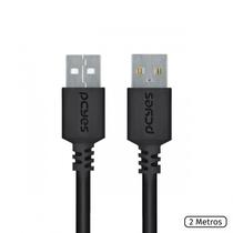 Cabo de dados usb a 2.0 macho para usb a 2.0 macho 28awg puro cobre 2 metros - puam2-2