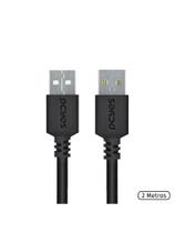Cabo De Dados Usb A 2.0 Macho Para Usb A 2.0 Macho 28awg Puro Cobre 2 Metros - Puam2-2