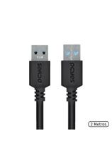 Cabo De Dados Usb A 3.0 Macho Para Usb A 3.0 Macho 28awg Puro Cobre 2 Metros - Puam3-2