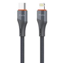 Cabo de dados usb c compativel com lightning nylon trancado 1m cinza kafei kildcbl009