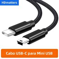 Cabo De Dados USB C Para Mini USB Trançado OTG Para Carregamento E Sincronização Para GPS, MP4,
