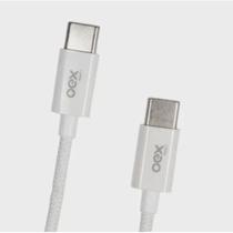 Cabo de dados usb tipo-c para usb tipo-c 1m candy 30w ce206 branco oex Cabo de dados usb tipo-c para usb tipo-c 1m candy 30w ce206 branco oex