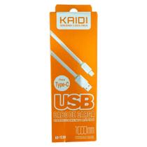 Cabo de Dados USB + Type C 1M 2.4A - Kaidi