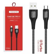 Cabo de dados usb type-c turbo 1.2m 5v 2.4a tomate tc-203c