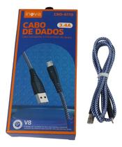 Cabo de dados usb v8 3.4a azul prata inova cbo6115