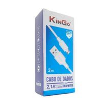 Cabo de Dados USB V8 Kingo Branco 2m 2.1A p/ Zenfone MaxShot