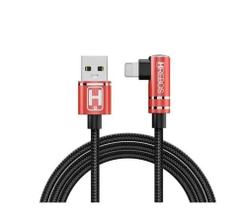 Cabo de Dados Usb x lightning De Tecido 3.0 Turbo 1 Metro Hrebos HS-181 Preto