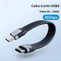 Cabo De Dados USB4 40Gbps USB-C Para Tipo C 240W PD 8K 60Hz Para iPhone 17 pro Max SSD Power Bank