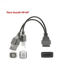 Cabo De Diagnóstico OBD2 Para Motocicletas Suzuki, Adaptador De Carro Com Conectores 4PIN+6PIN