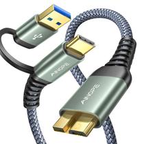 Cabo de disco rígido AINOPE 10 Gbps USB-C para Micro B 0,5 m de nylon Cabo de disco rígido AINOPE 10 Gbps USB-C para Micro B 0,5 m de nylon
