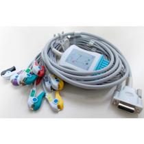 Cabo de ECG para Eletrocardiógrafo 10 vias compatível com Dixtal EP-3 EP3 Cabo de ECG para Eletrocardiógrafo 10 vias compatível com Dixtal EP-3 EP3